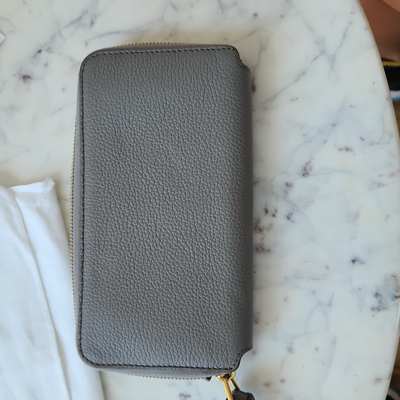 Calfskin Marcie Long Zip Around Wallet Cashmere Grey - Picture 9 of 10